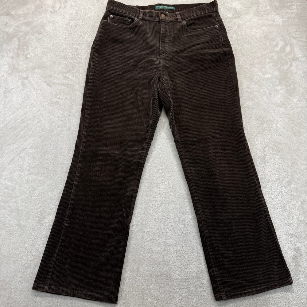 Lauren Jeans Co Ralph Lauren Pants Women's 10 Petite‎ Corduroy Brown Bootcut